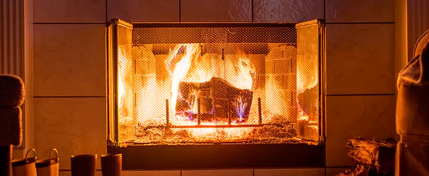 Mendota Hearth Landscape Fireplace Installation in Huntington, New York